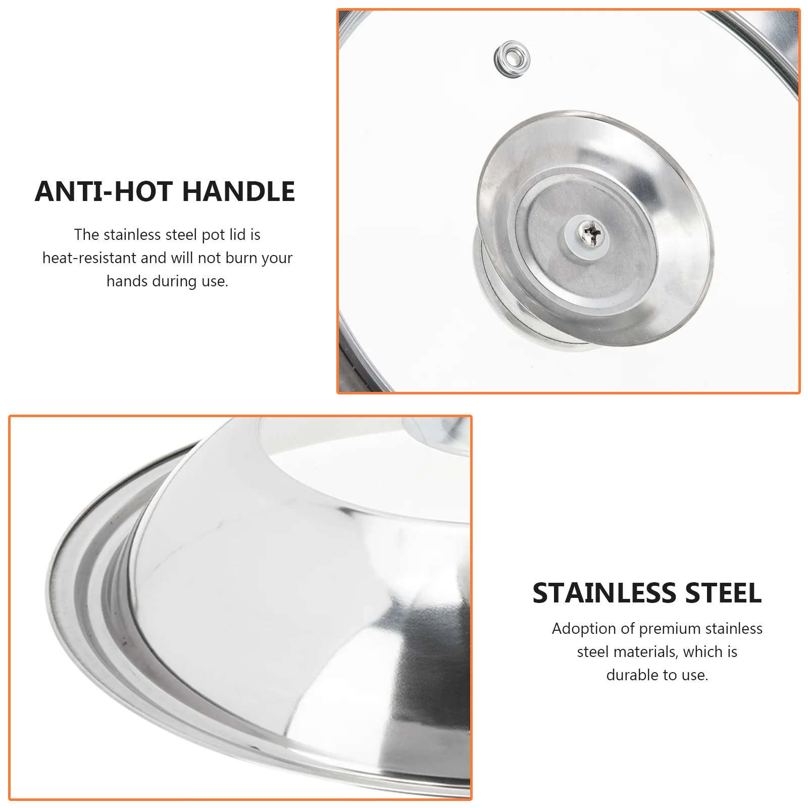 

Многоцелевая крышка кастрюли из нержавеющей стали с видимостью, идеально подходит для сковороды вок, сменная крышка для посуды, защита от ожогов, кухня