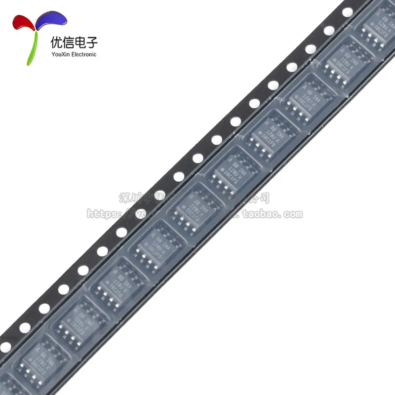 10 قطعة التصحيح الأصلي الأصلي INA128UA/2K5 SOIC-8 أداة الدقة مكبر للصوت IC رقاقة