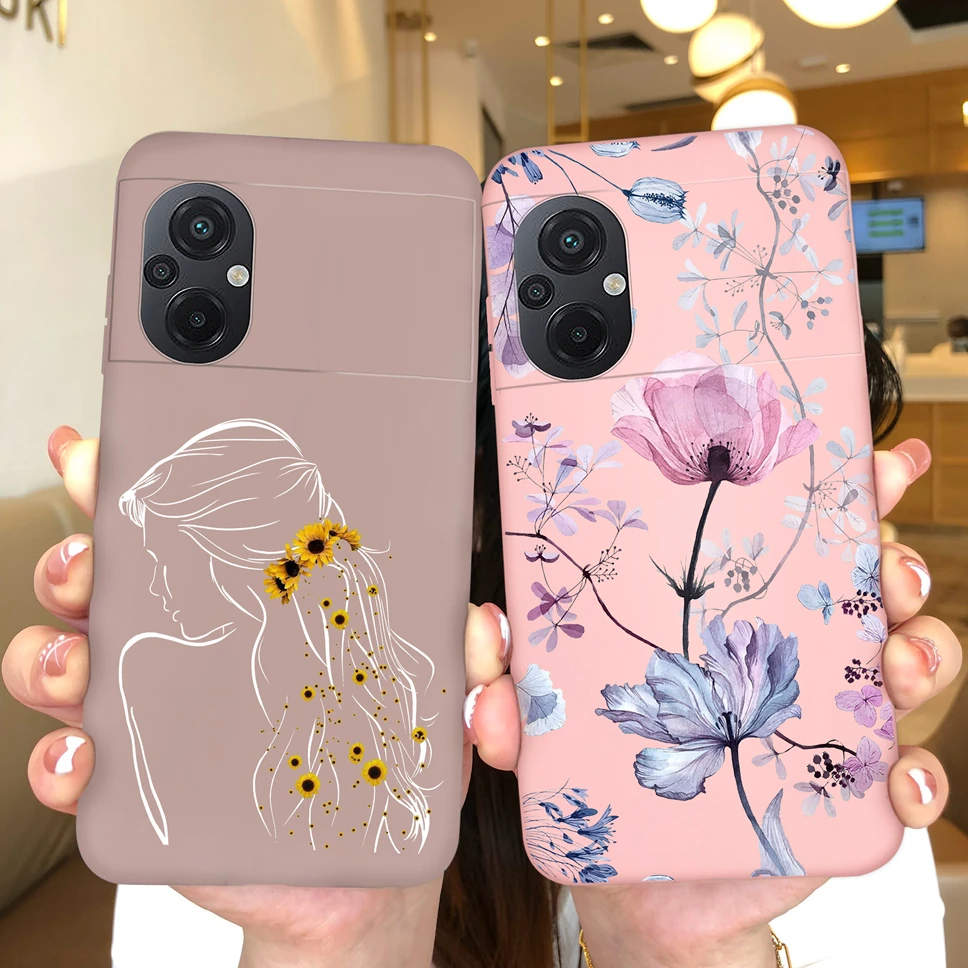 For Xiaomi Poco M5 Phone Case Sweet Girl Sunflower Soft Silicone Shockproof Cover For Xiaomi Poco M 5 Fundas Coque 6.58 inches