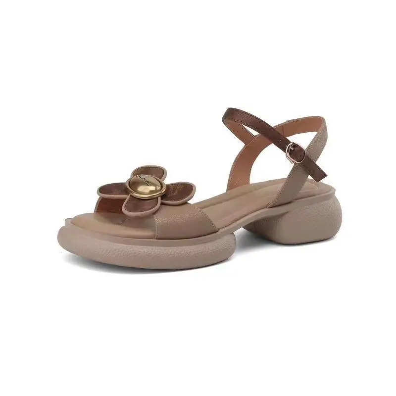 منصة مقاومة للماء صنادل كعب عالٍ للنساء صيف جديد فم السمكة المجوفة Zapatos De Mujer Zapatillas De Mujer En offerta Envío #6