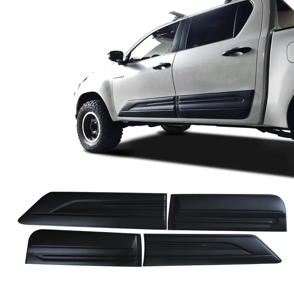 YCSUNZ 2016 Revo Hilux 4PCS Side Body Cladding Cover Trim Matte Black For Hilux Revo Rocco 2018 2019