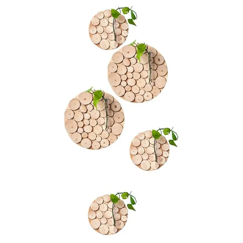 

log creative wall decoration flower ware, dining room entrance flower arrangement soft decoration