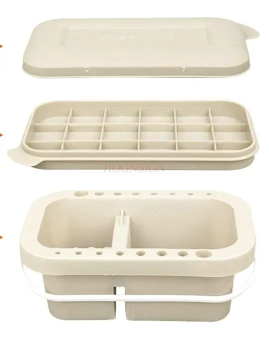 1set 3-in-1 pigment pen bucket with color palette,Multi functional pen washing bucket, art student specific brush holder