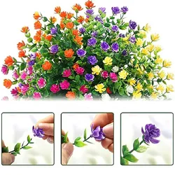 1 Bundle Artificial Flowers Outdoor UV Resistant Shrubs Artificial Flower DIY Wedding Floral Arrangement Home Room Table Decor
