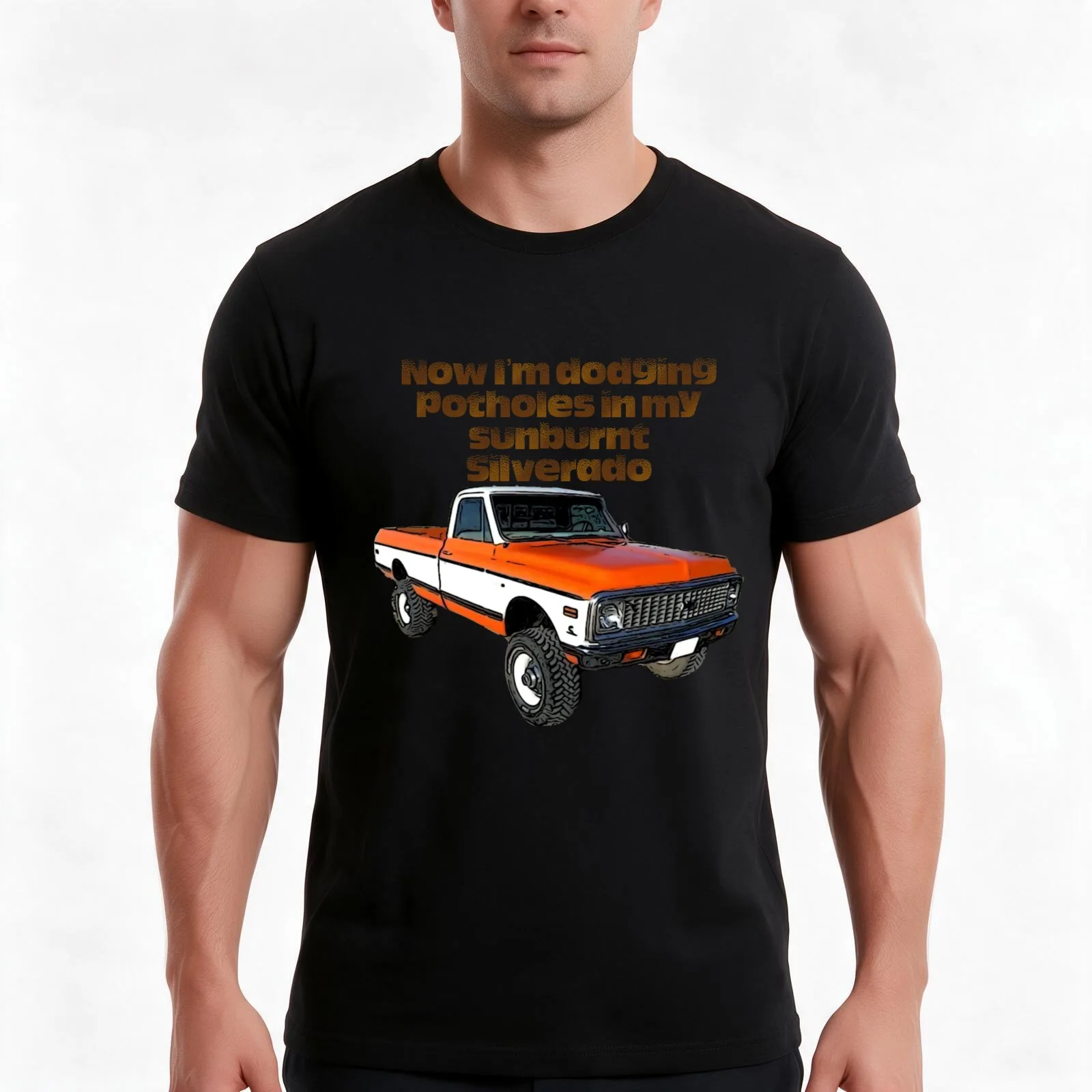Sunburnt Silverado T-Shirt Summer Casual Cotton Tee Oversized Streetwear Tops Vintage Graphic Print Loose Fit Short Sleeve