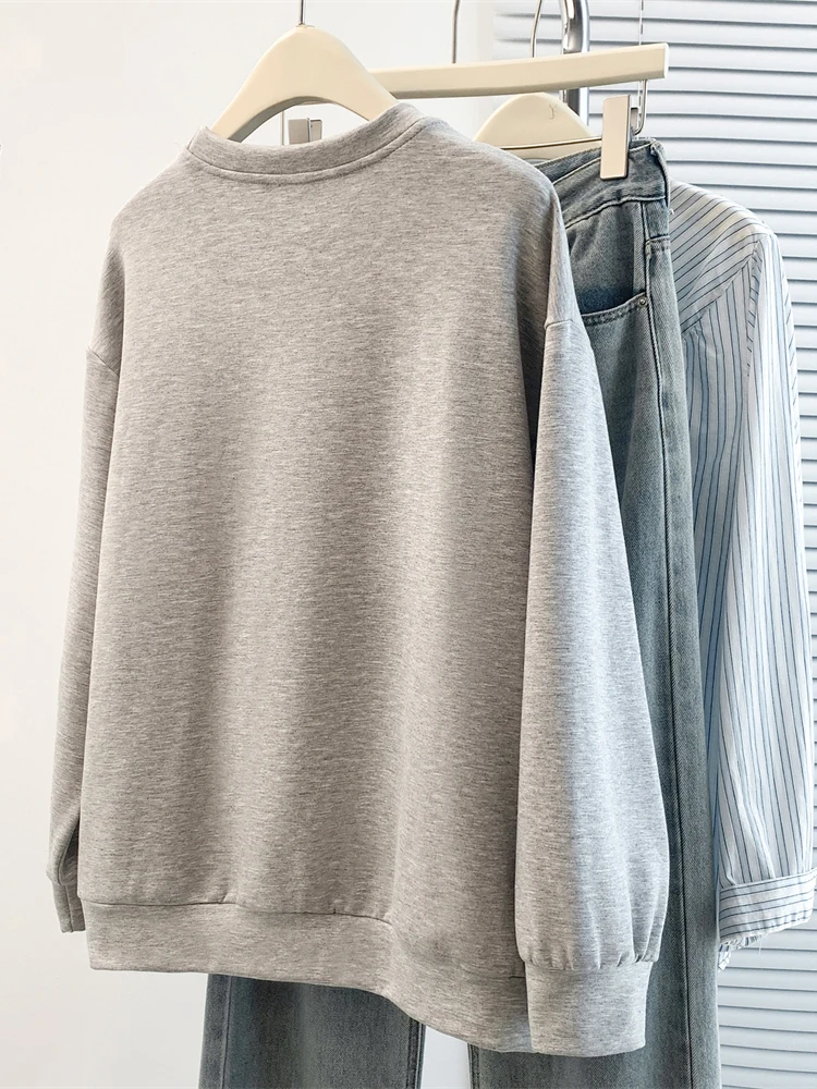 Suéter Feminino Plus Size com Glitter e Design Sensacional, Estilo Coreano, Solto e Artístico para o Dia a Dia