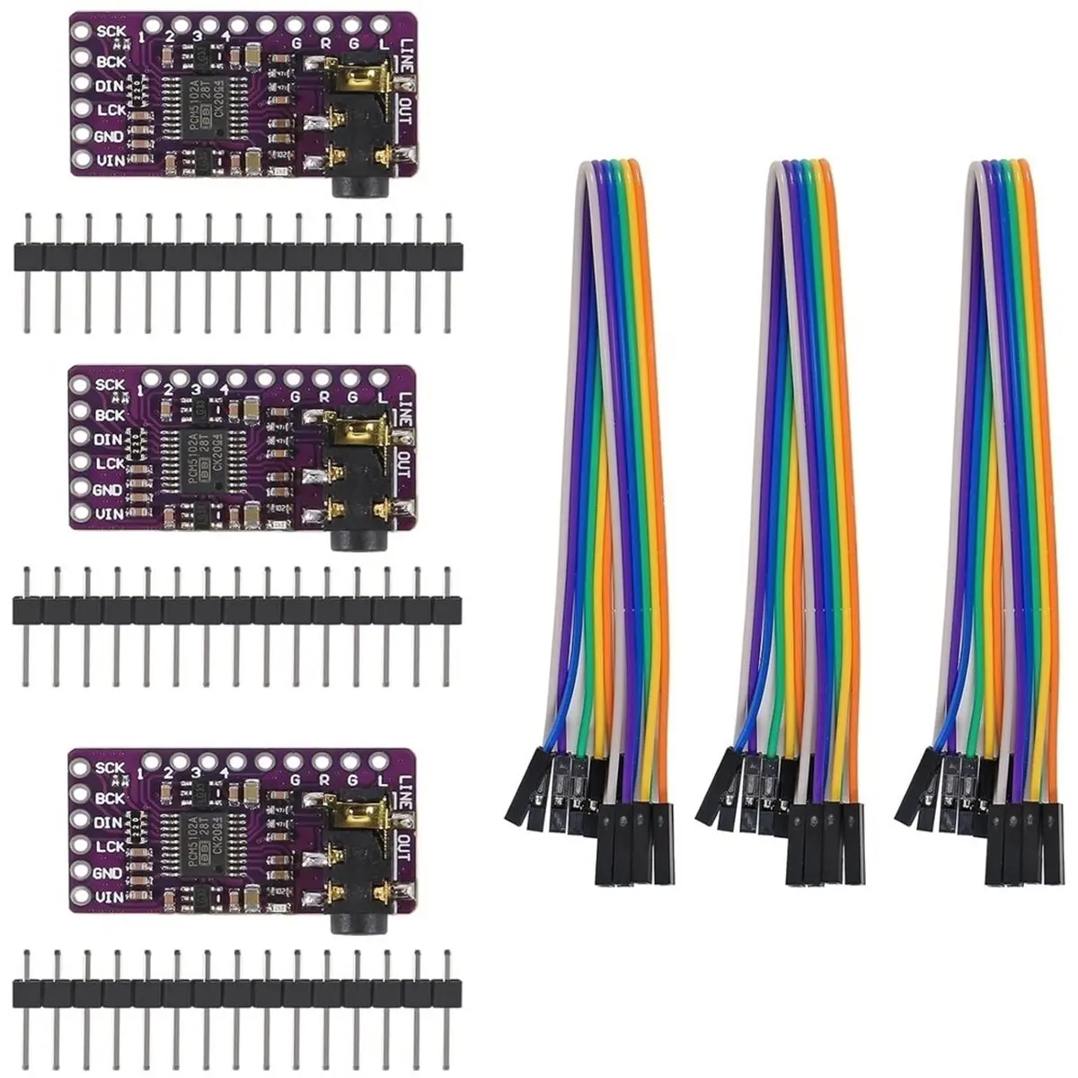A85P 3Pcs I2S PCM5102A DAC Decoder PCM5102 IIS Player Module for Raspberry Pi PHAT Format Board Digital PCM5102 Audio Board
