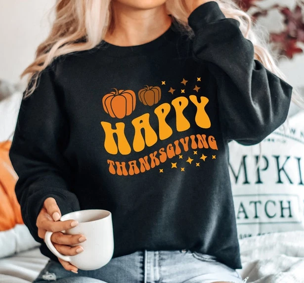 

Happy Thanksgiving Thanksgiving Sweatshirt Fall Cheetah Pumpkin Style Harajuku Streetwear Aesthetic New Arrival Printed Hoodies