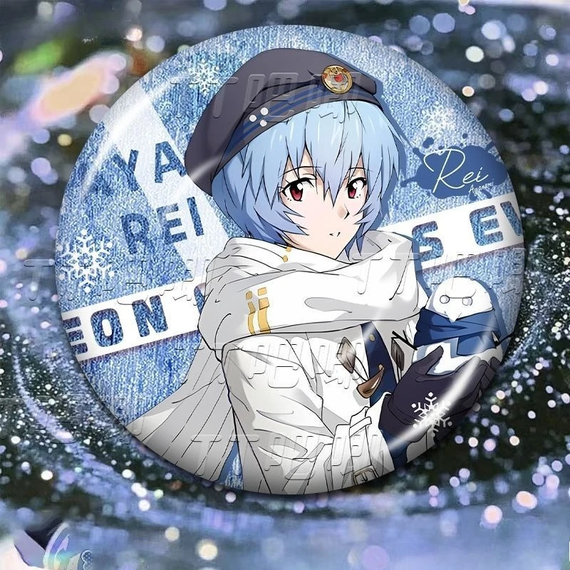 

Значок-пин 7,5 см Kawaii NEON GENESIS EVANGELION Аянами Рей, аниме-брошь, подвеска для рюкзака, подарочный аксессуар