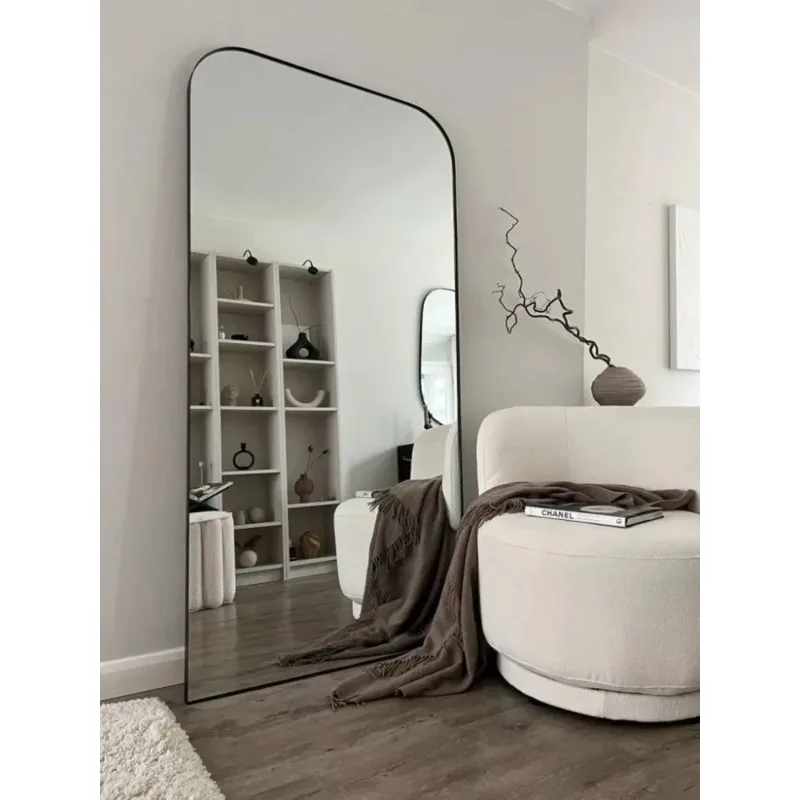 Simple Modern Style Full-Length Mirror Home Floor Mirror Outfit Shop Wall-Mounted Frame HD Girl Dressing Mirror Size 90x180cm