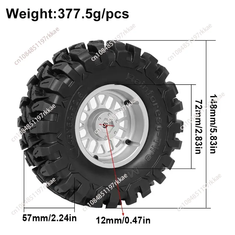 Front Wheel Rubber 2PCS Tire Tyre Metal Hub for Hydraulic RC Tractor AOUE 1050 Farm Truck DIY Agricultural Car
