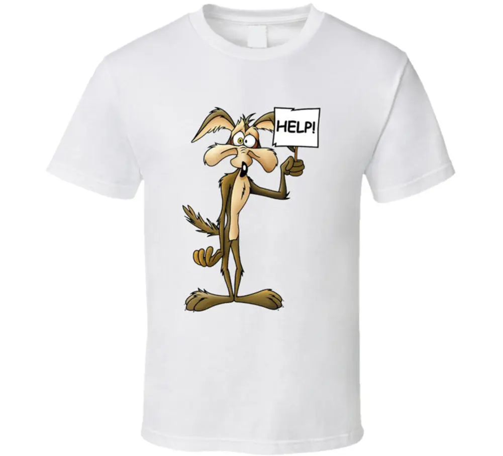 مساعدة ويلي ذئب الكرتون ريترو مضحك تي شيرت جديد #1