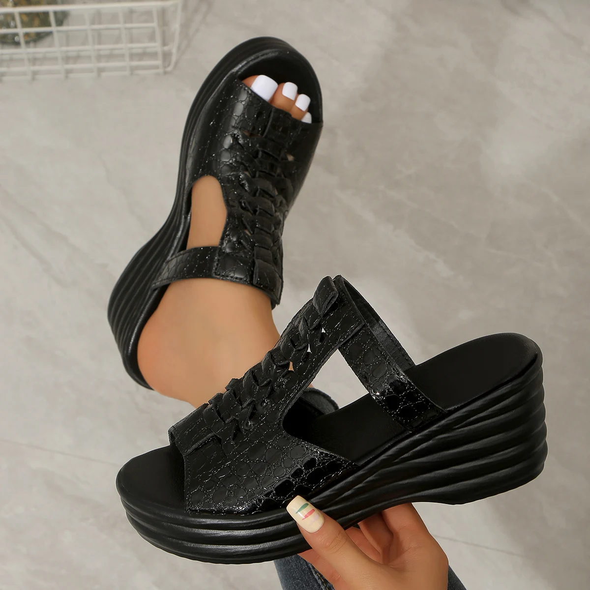 

Women Wedges Sandals Trend Summer Platform Sandals Women Sexy High Heels Shoes Peep Toe Open To Walking Designer Shoes Women