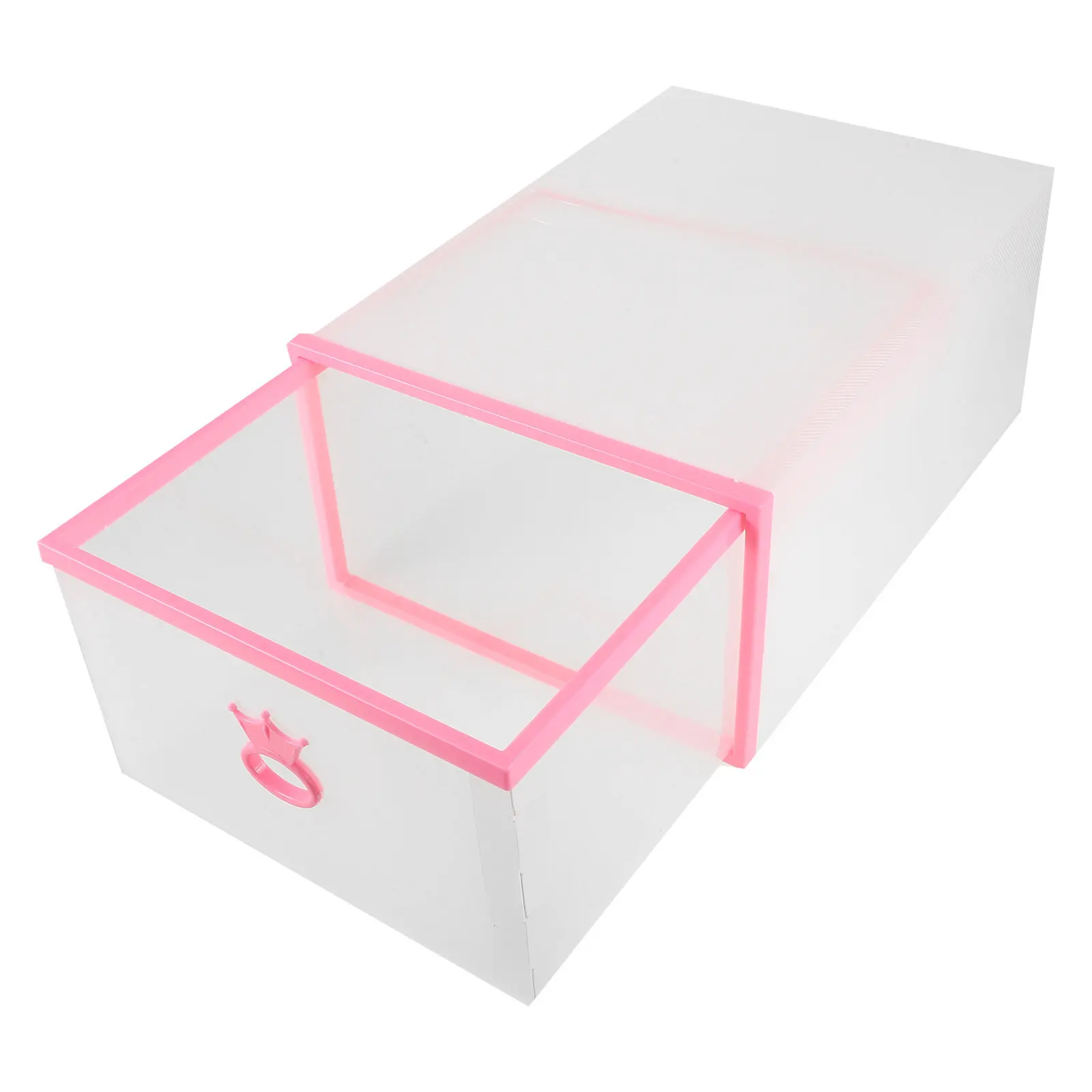 Transparent Thickened Plastic Shoe Box Storage Container Foldable Drawer Style Easy Clean Moisture Proof Insect Proof Visual