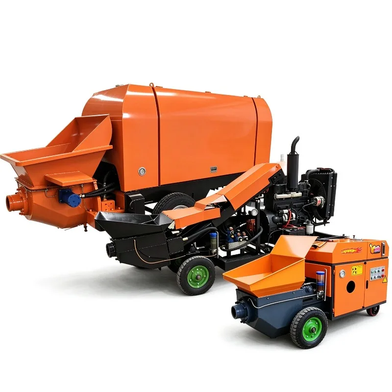 YG-10 YG-20 Mini Concrete Pump 8-12m3/h Diesel Power Large Space Hopper Portable Concrete Pump Machine For Small Projects