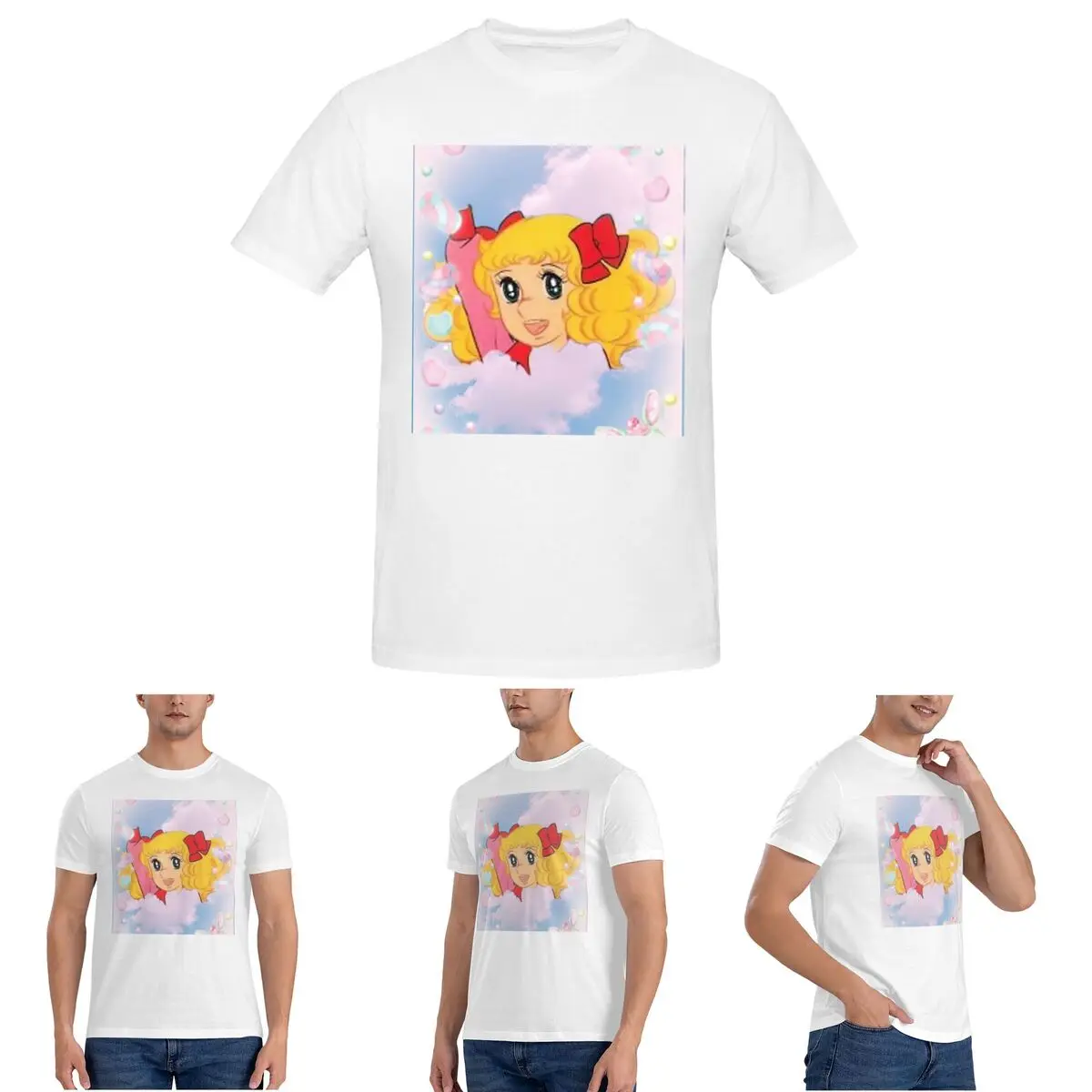 

Candy Candy Anime Manga T-Shirt for Men Cotton Plus Size T Shirts Men's Short Sleeve Crew Neck Summer Clothes Tops S-6XL