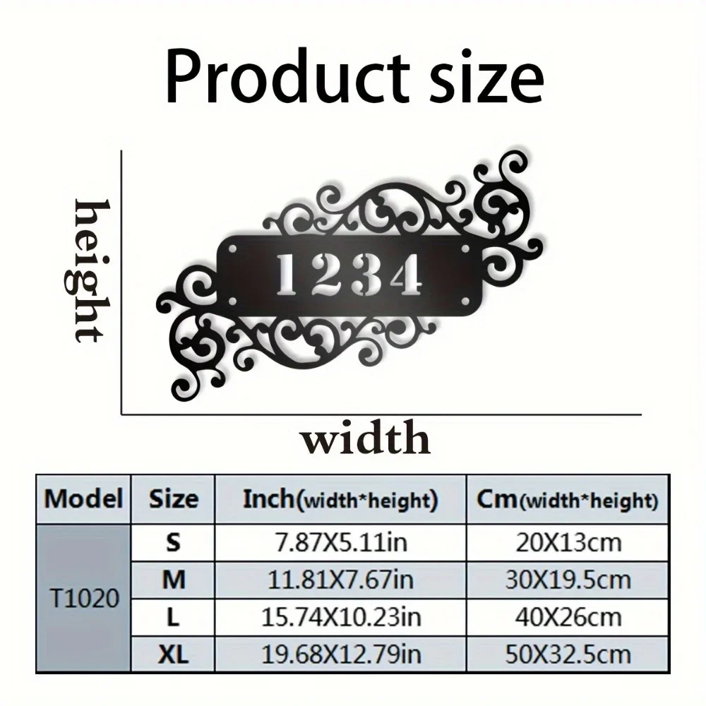 1PC Exclusive Handmade Metal Door Sign Swirl Pattern Custom House Number Plaque Sturdy Outdoor Wall Hanging Artistic New Home Gi