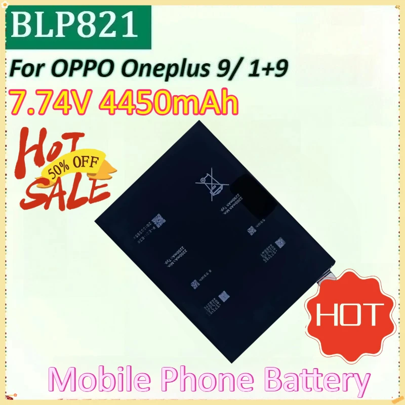 

BLP821 7.74V 4450mAh Replacement Mobile Phone Battery for OPPO Oneplus 9 European Version / 1+9 European Versionphone Batteries