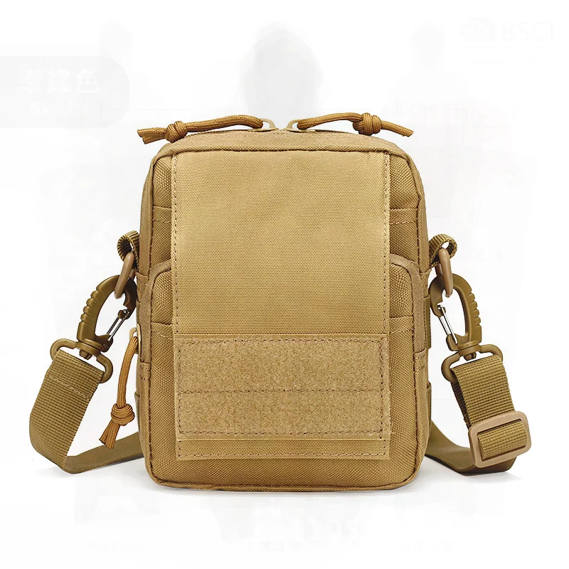 Military Camouflage Waist Bag for Outdoor Sports Travel Crossbody Shoulder Small Hanging Bag Oxford Cloth Casual One Size