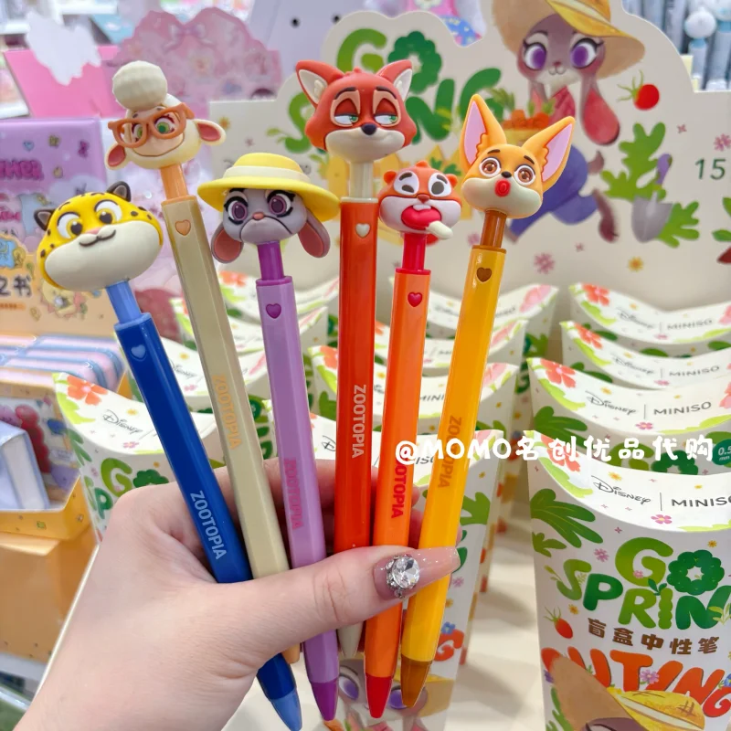 

Miniso Zootopia Gel Pen Go Spring Stationery Blind Box 0.5mm Gel Pen Cartoon Judy Nick 3D Model Cute Student Pen Kids Gifts