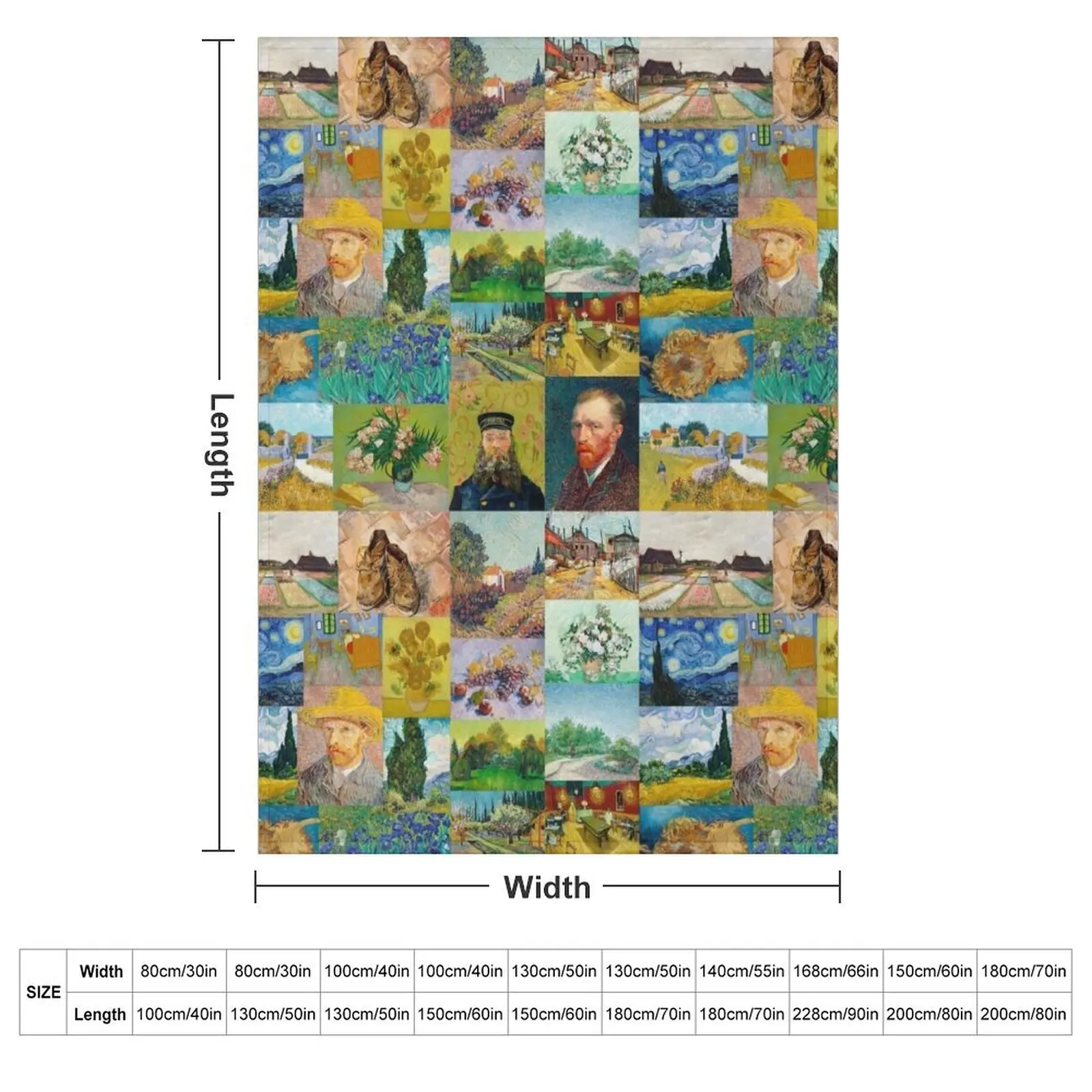 Van Gogh Collage Throw Blanket Hair Polar Luxury Designer Soft Plaid Sofa Throw Quilt Blankets