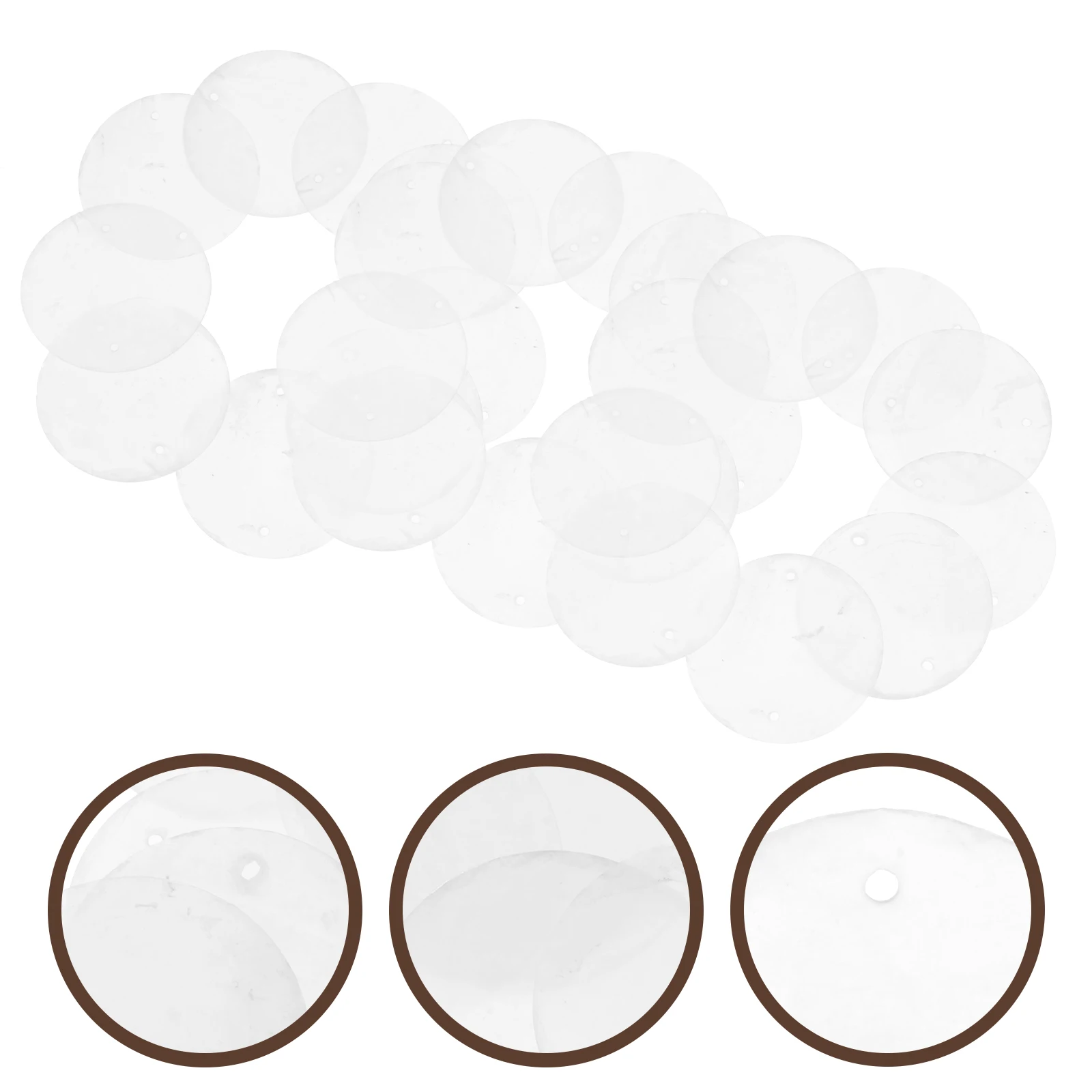 

100 Pcs Shell Sheet Decoration Ceramic Round Charms Natural Pendants Teardrop Wind Bell Material Mother