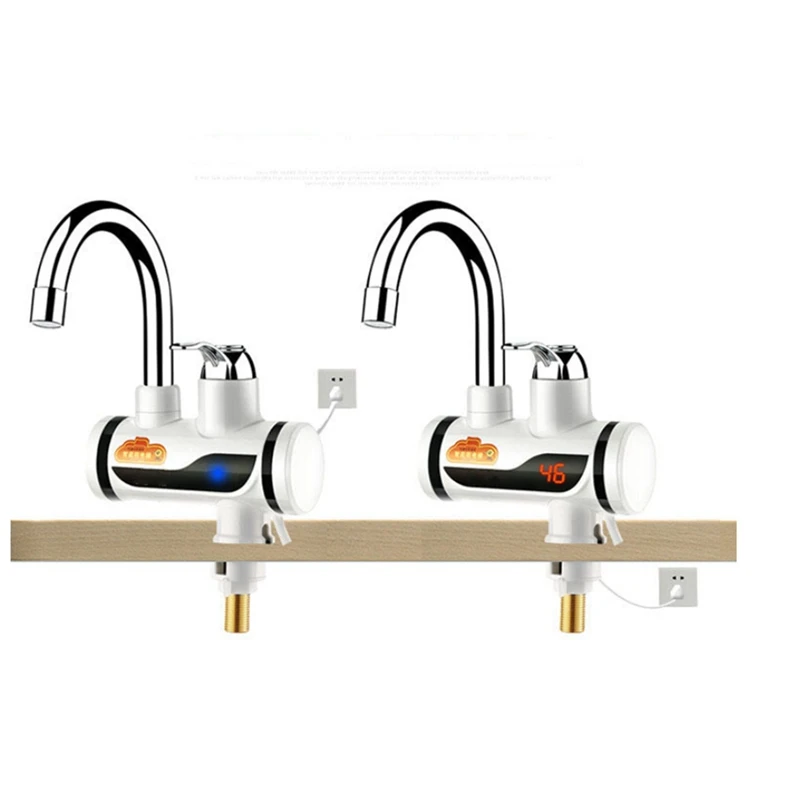 1 Piece Electric Kitchen Hot Water Faucet Heater Tap Cold Heating Faucet Tankless Water Heater EU Plug