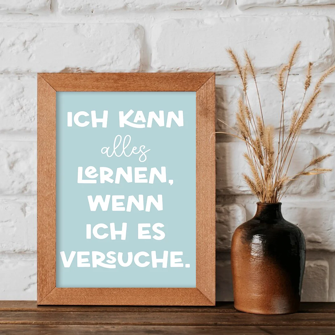 6-piece Frameless Positive Affirmation Daily Motivational Quotes Suitable for Bedroom, Home Office Decoration