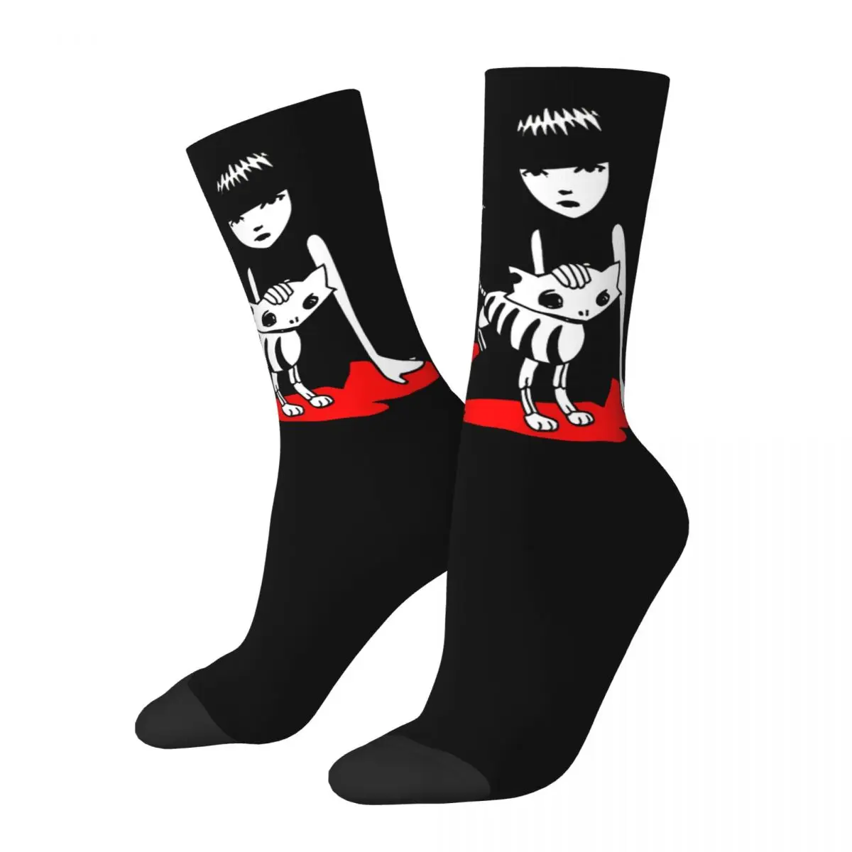 Hip Hop Vintage Nimble Crazy Men's compression Socks Unisex Emily The Strange Harajuku Seamless Printed Funny Novelty Happy Crew