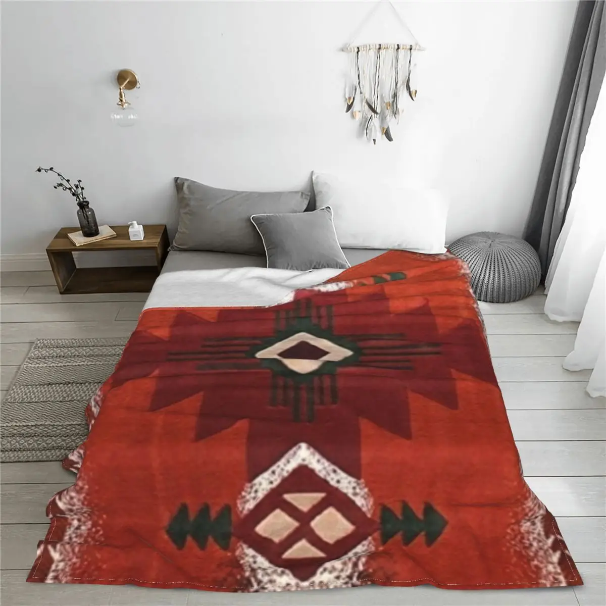 1890 Navajo Saddle Knitted Blankets Scan of Original Museun Fleece Throw Blanket Couch Personalised Ultra-Soft Warm Bedspreads