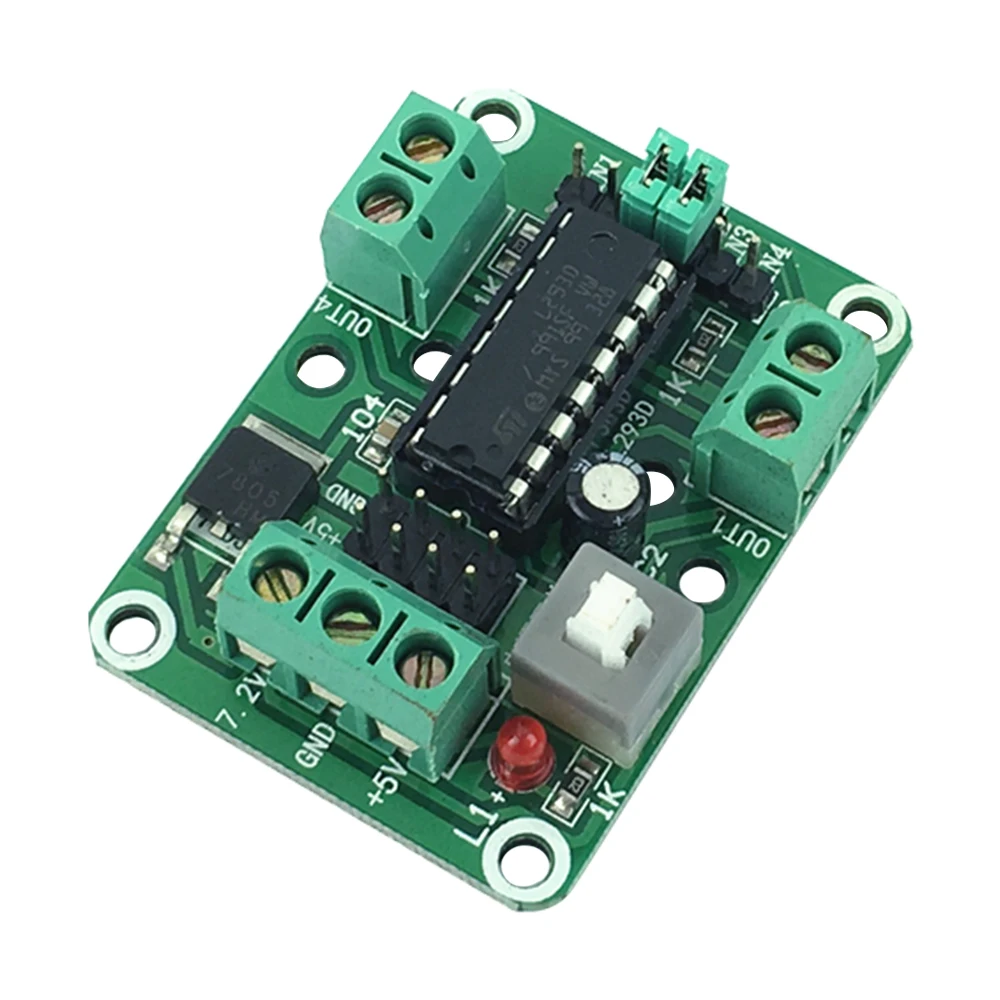 2CH DC Motor Driver Module 5V-12V PWM L293D H-Bridge for 2WD Robot Smart Car 2WD-L293D Reserved 2 EN Enabled Ports