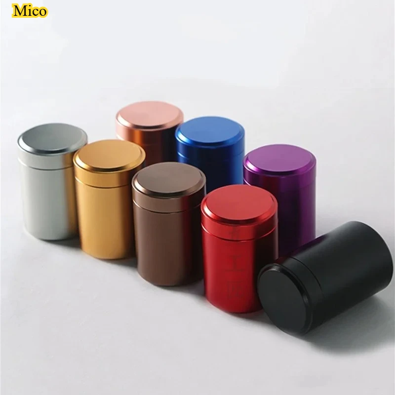 

Pure aluminum alloy small tea can tea box metal mini portable travel sealed tea storage can