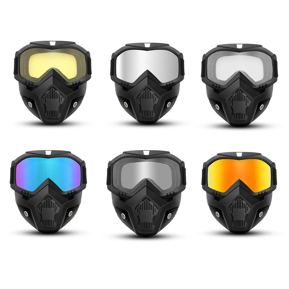 

Маска для езды на мотоцикле Съемный козырек и регулируемая повязка на голову Усовершенствованная оправа Защитные линзы с покрытием Фильтр Солнцезащитные очки Маска