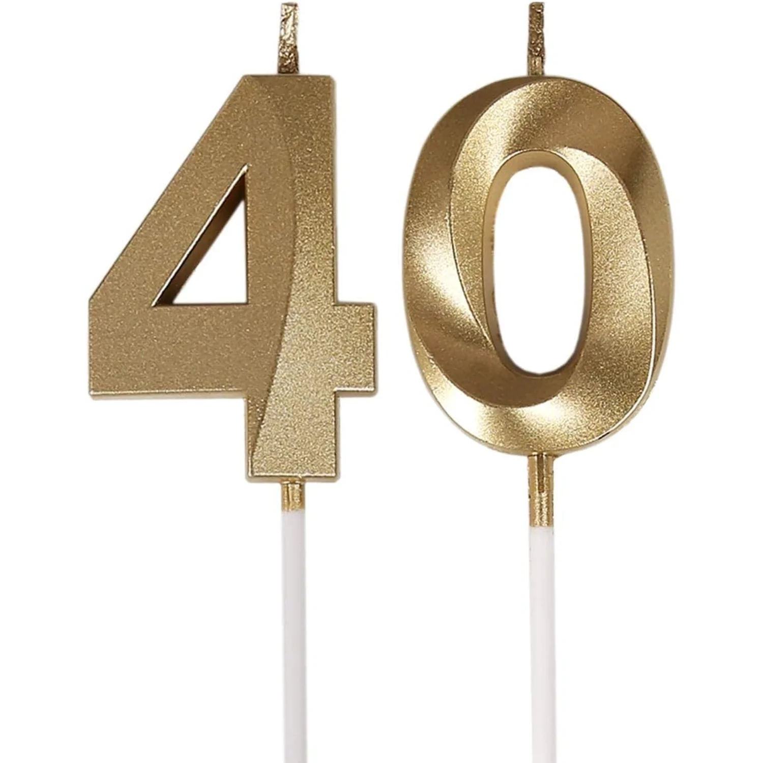 40th Birthday Candles,Gold Number 40 Cake Topper for Birthday Decorations Party Decoration