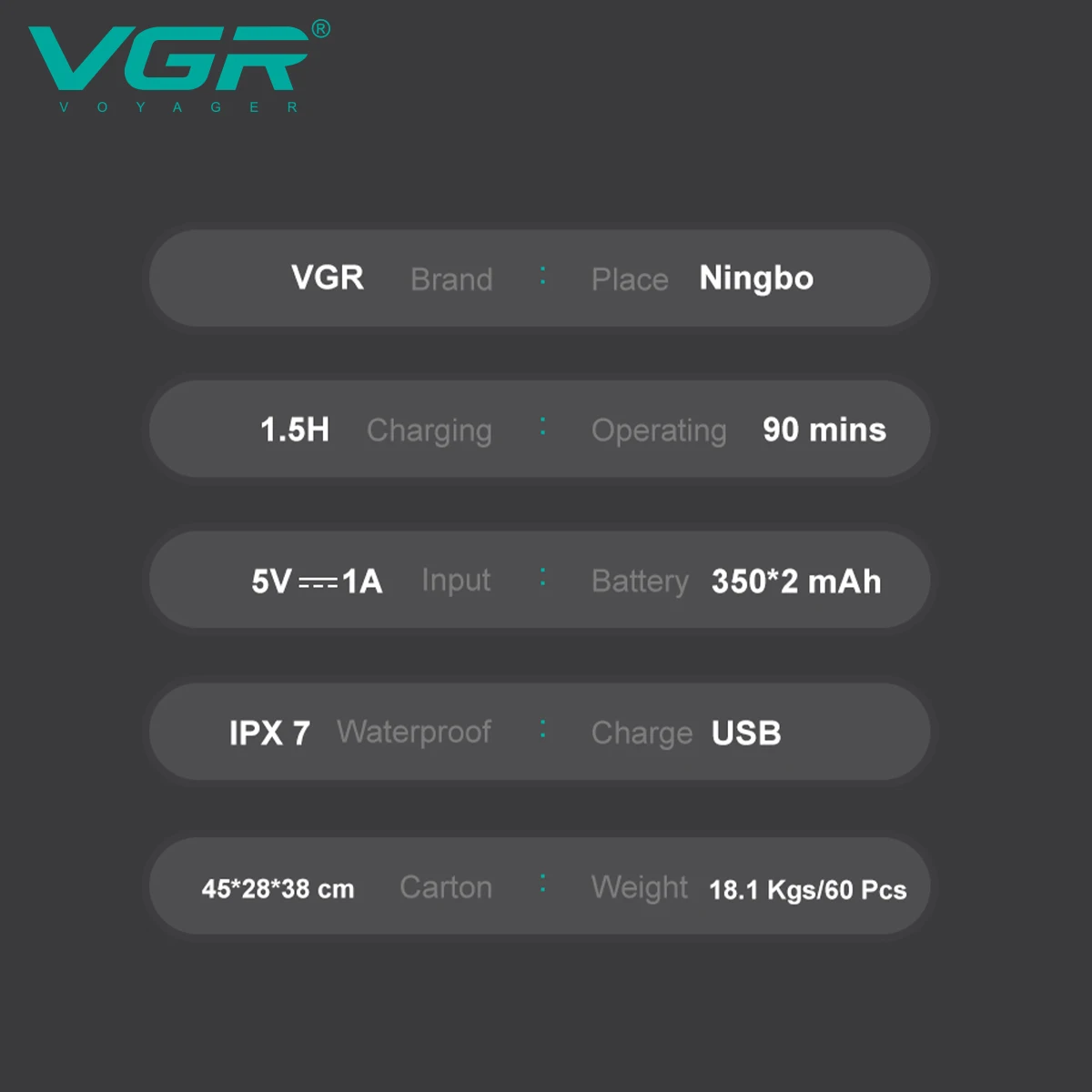 VGR ミニダブルヘッドシェーバー 往復ヘッド メンズシェーバー 顔に適用 白髪をかきむしる クリーニング＆トリマー V-379
