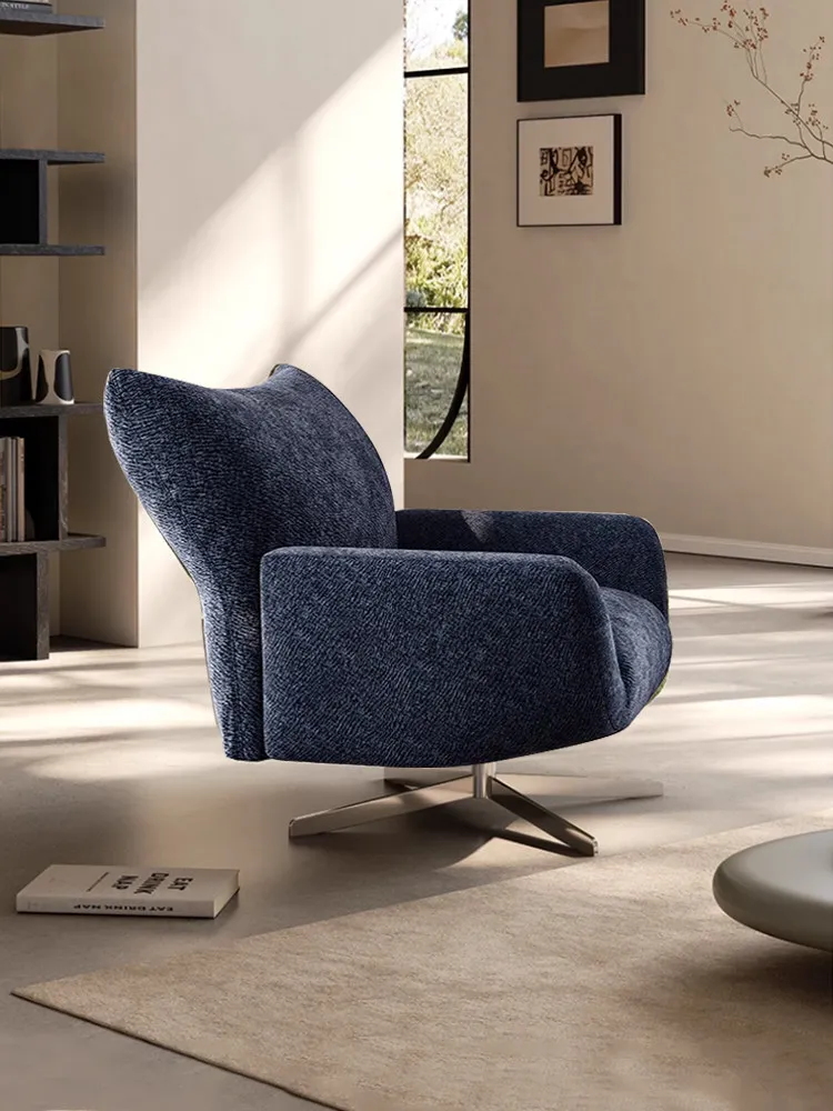 Italian medieval petal rotating single sofa chair designer living room reclining senior lazy backrest leisure chair