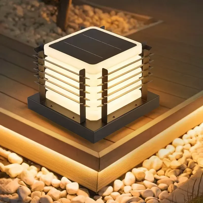 Waterproof IP65 LED Solar Lawn Lamp Outdoor Street Light for Pillar Chapiter Fence Door Post Garden Villa Courtyard Lighting