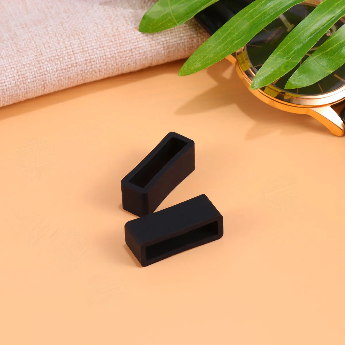 

8Pcs Black Silicone Watch Band Loops Replacement Durable Strap Ring for Watch Band Holder Loop Silicone Bands Holder for Watches