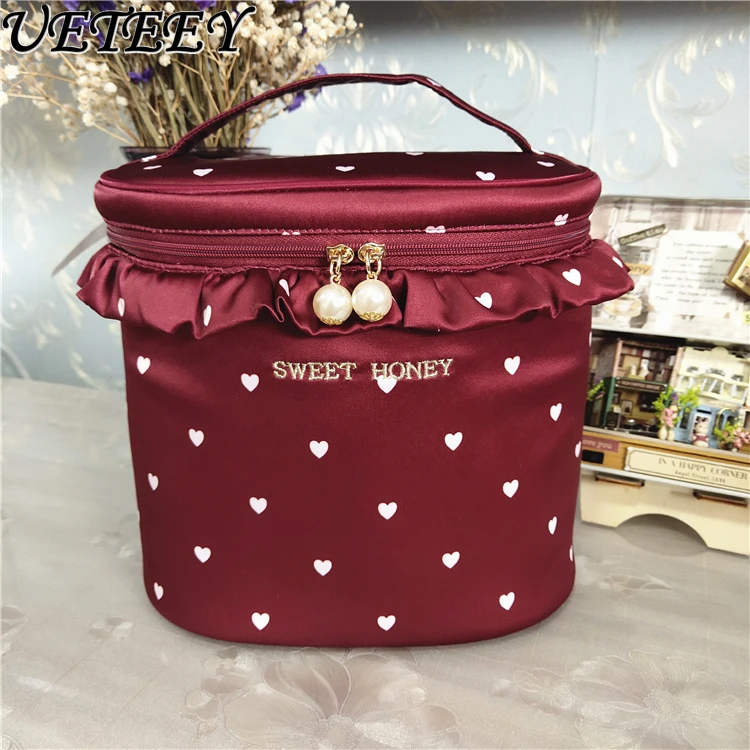 

Sweet and Cute Girl Cosmetic Bag Large Capacity Three-dimensional Makeup Case Travel Outdoor Multi-functional Storage Bags