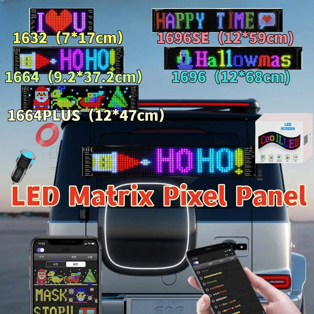 

Led Lighting Road Vehicle Visibility At Night And Driving Safety Remote Control matrix pixel panel CarExpression Remote Control