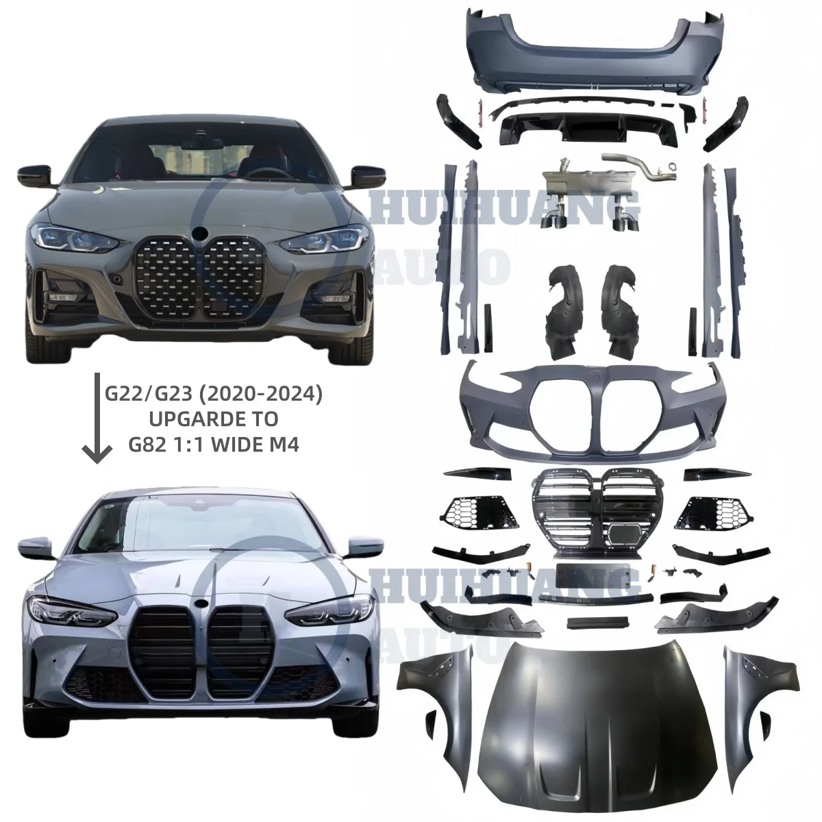 Full Body Kit for  4-Series G22 G23 2020 2021 2022 2023 2024 2025 Facelift to 2025 G82 M4 M-Power Competition Style