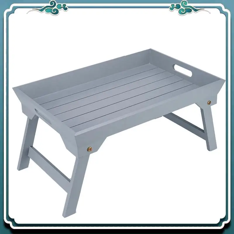 

Reliable Outdoor Folding Table,Wooden Lazy Dormitory Bed Laptop Small Table,Tray Camping Picnic Portable Thickened Desk Easy To