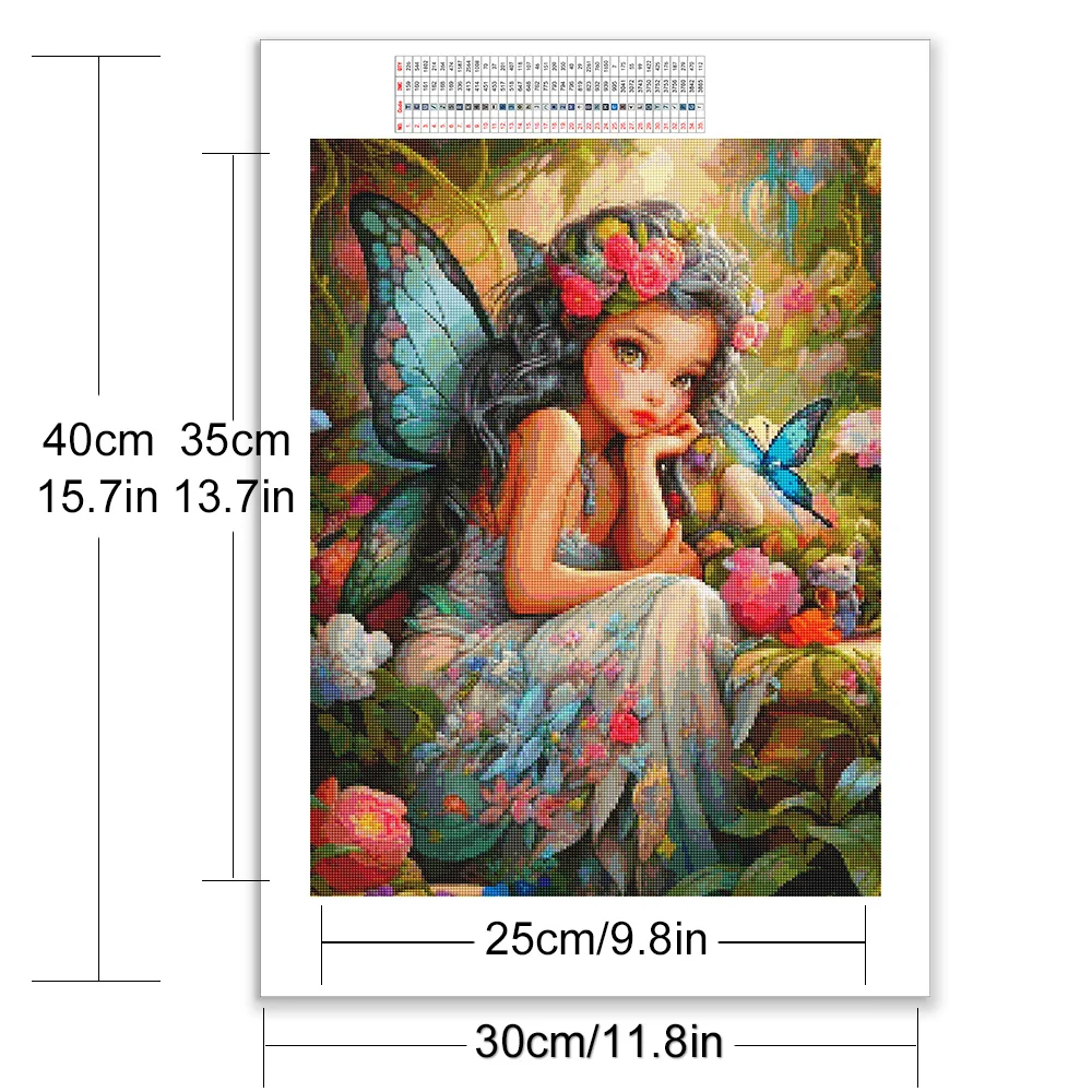 Momoart 5D Elfe Diamond Embroidery Woman Portrait Cross Stitch DIY Painting Butterfly Flower Spirit Mosaic Wing Child Hobby