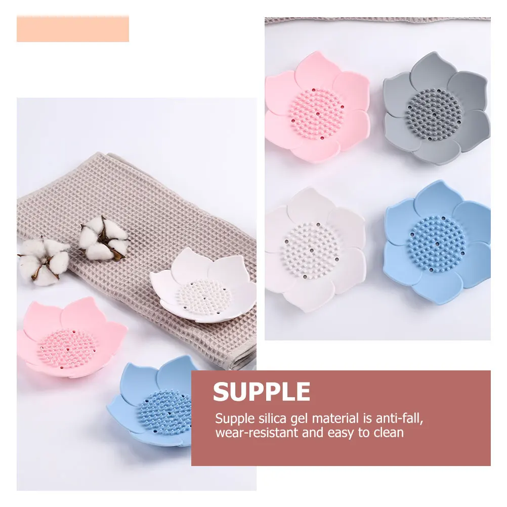 

2pcs Silicone Drain Rack Tray Bathroom Decor Rustproof Storage Box for Shower Kitchen Soap Draining Tray Modern