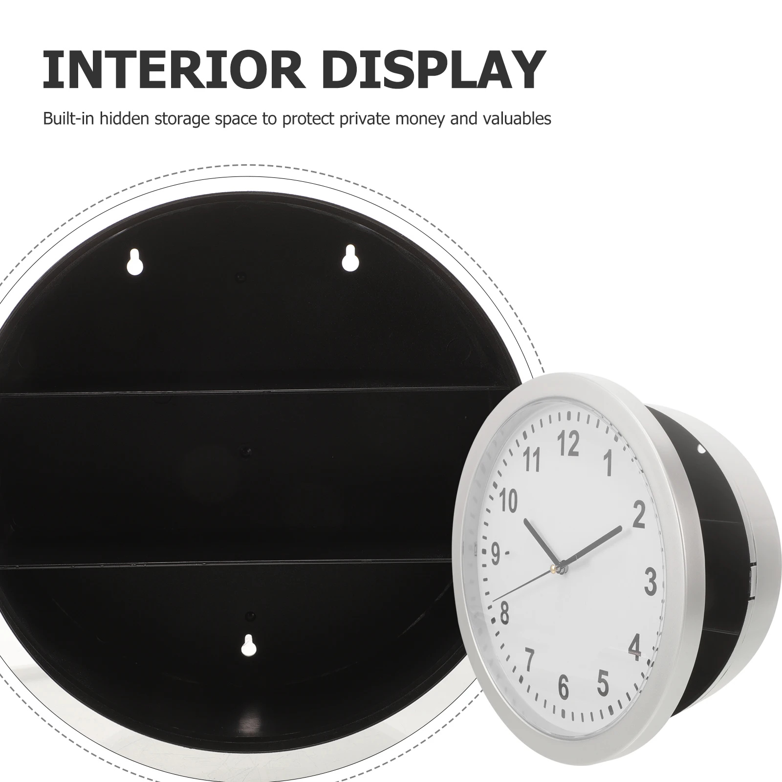 

Piggy Bank Hidden Storage Decor Creative Key Hider Decorate Items Safe Wall Clock Plastic Secret Container