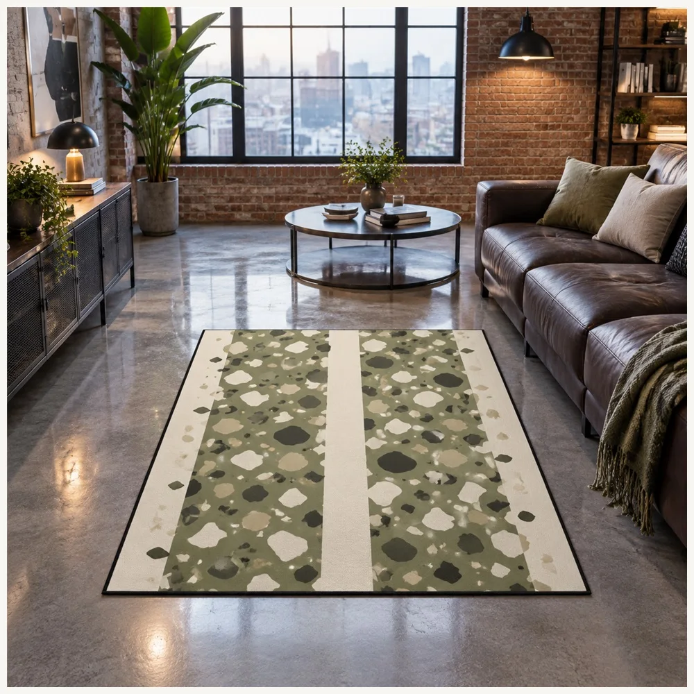 VIKAMA Abstract Terrazzo Speckle Door Mat, Soft Touch Non Slip Flannel Rug, Gallery Style Floor Mat for Pantry, Cloakroom