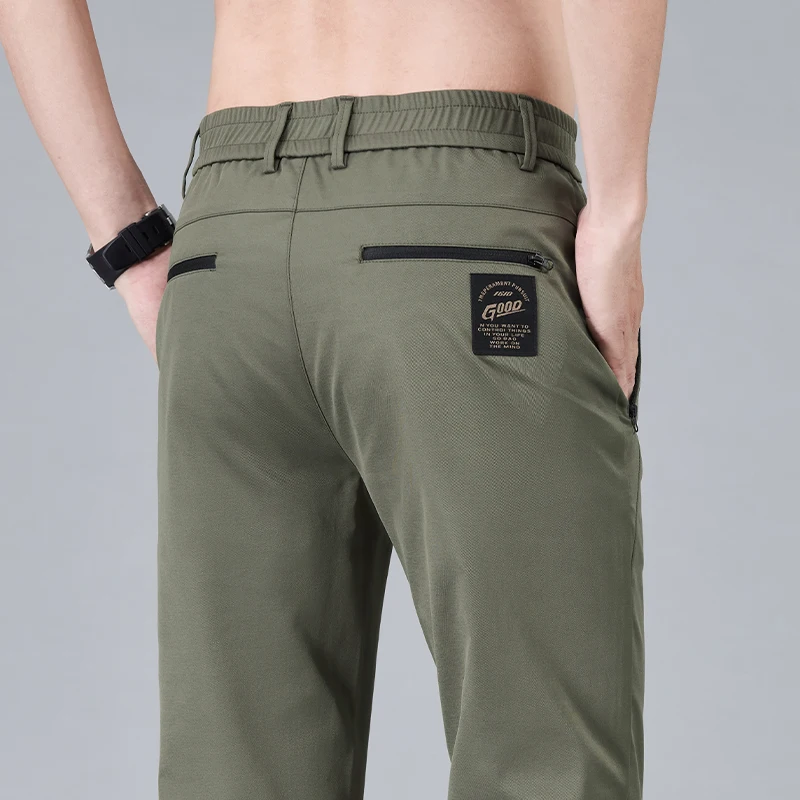 

Fashion New in Men's Casual Pants Straight Slim Thin Korean Breathable Comfortable Brand Male Clothing Summer Trousers