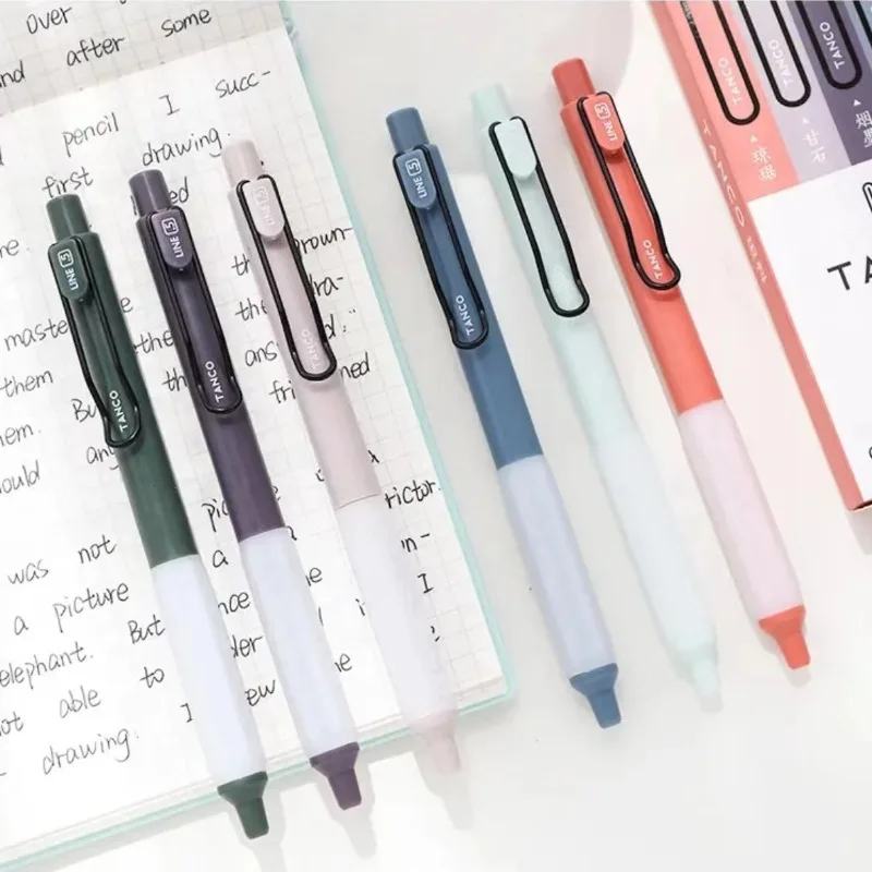 Click Retractable Gel Pen GP9133 TANCO ST Double Bead Quick Dry Black 0.5mm Exam Practice Writing Tool Card Pack Pastel Gel Pens