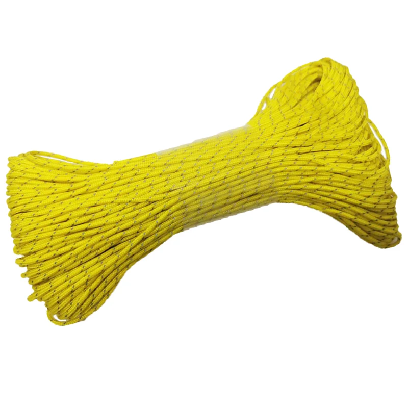 10M 2mm Reflective Paracord Camping Tent Tarp Canopy Windproof Rope Double Reflect Outdoor Survival Emergency Lanyard Paracord