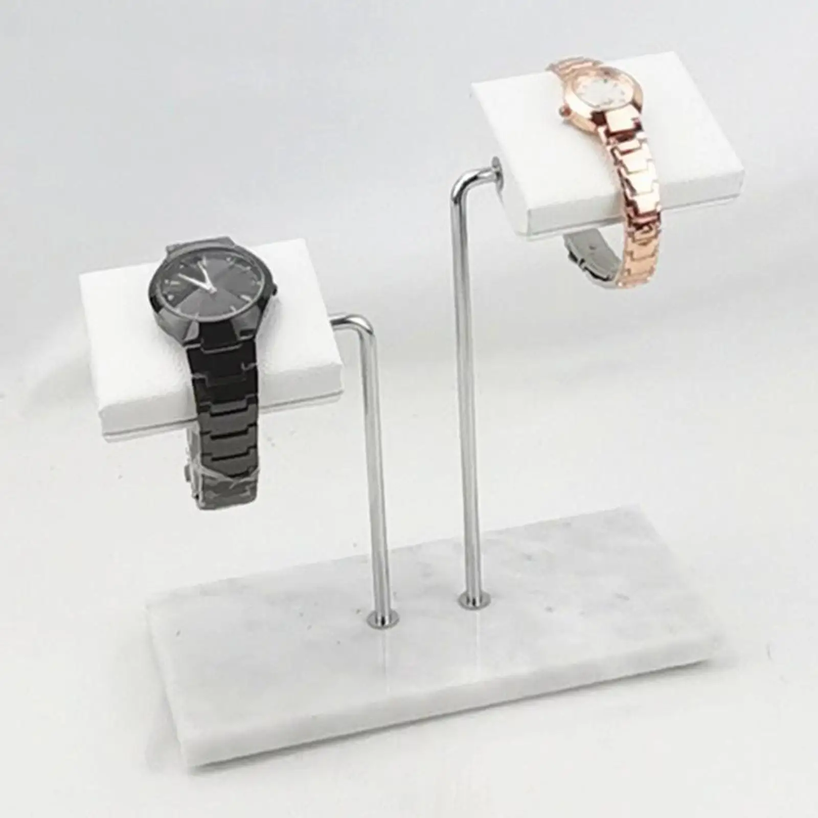 Metal Base & PU Holder Watch Display Stand Retail Shop Jewelry Organizer Stands